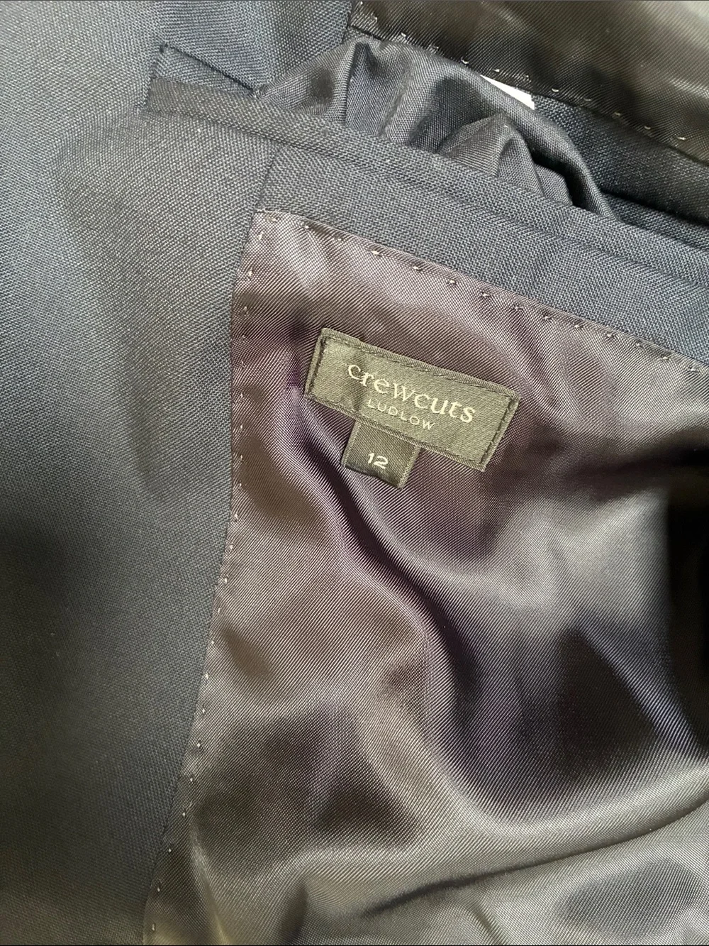Crewcuts Ludlow wool suit Navy size 12